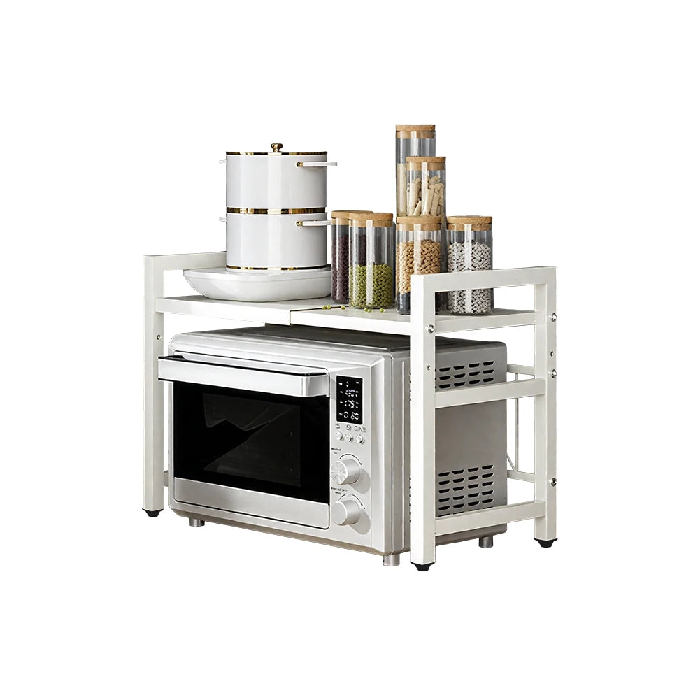 Expandable Microwave Shelf Organizer Rustproof Countertop Storage