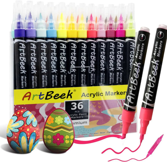 Acrylic Paint Markers With Brush Tip For Rock Painting