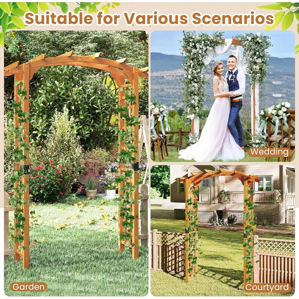 Wood Garden Arbor Trellis For Climbing Plants And Wedding Ceremony