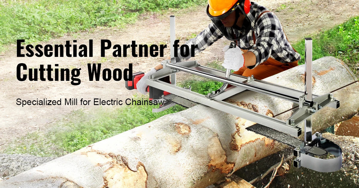 SucceBuy 14"-36" Chainsaw Mill Sawmill Guide Bar Chain Saw Planking Mill with 0.2"-11.81" Cut Thickness for Builders Woodworker