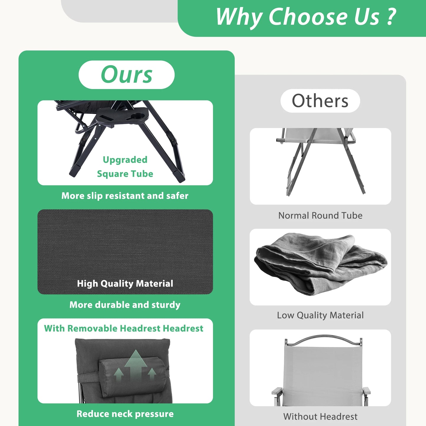 JHK Zero Gravity Recliner Patio Lounge Chair With Cup Holder