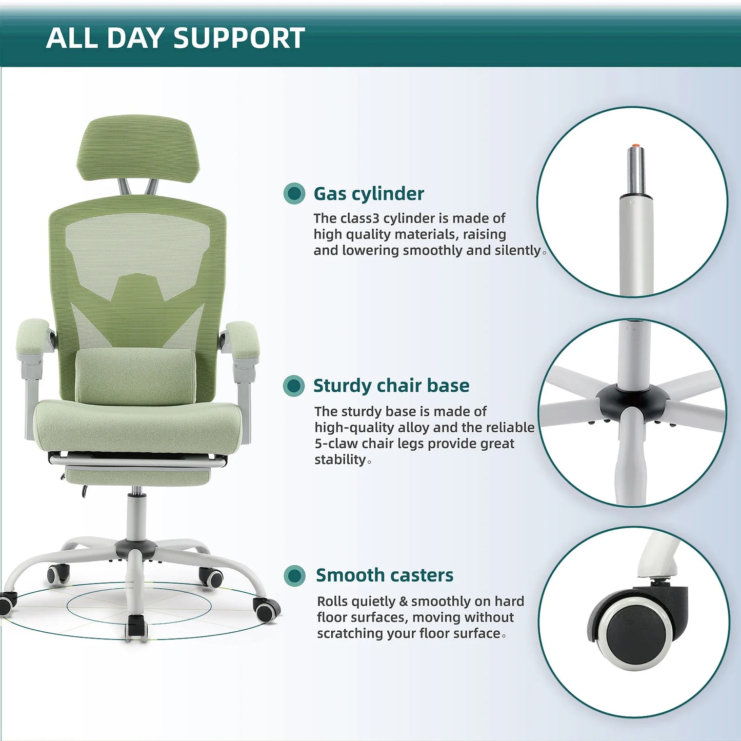 JHK Reclining Ergonomic High Back Mesh Office Chair Lumbar Support
