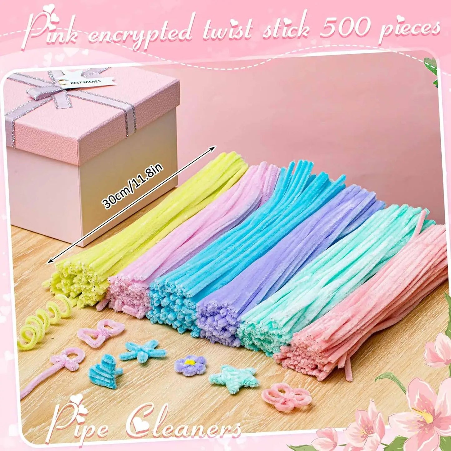 Pipe Cleaners Chenille Stems 300 Pack For DIY Craft Projects