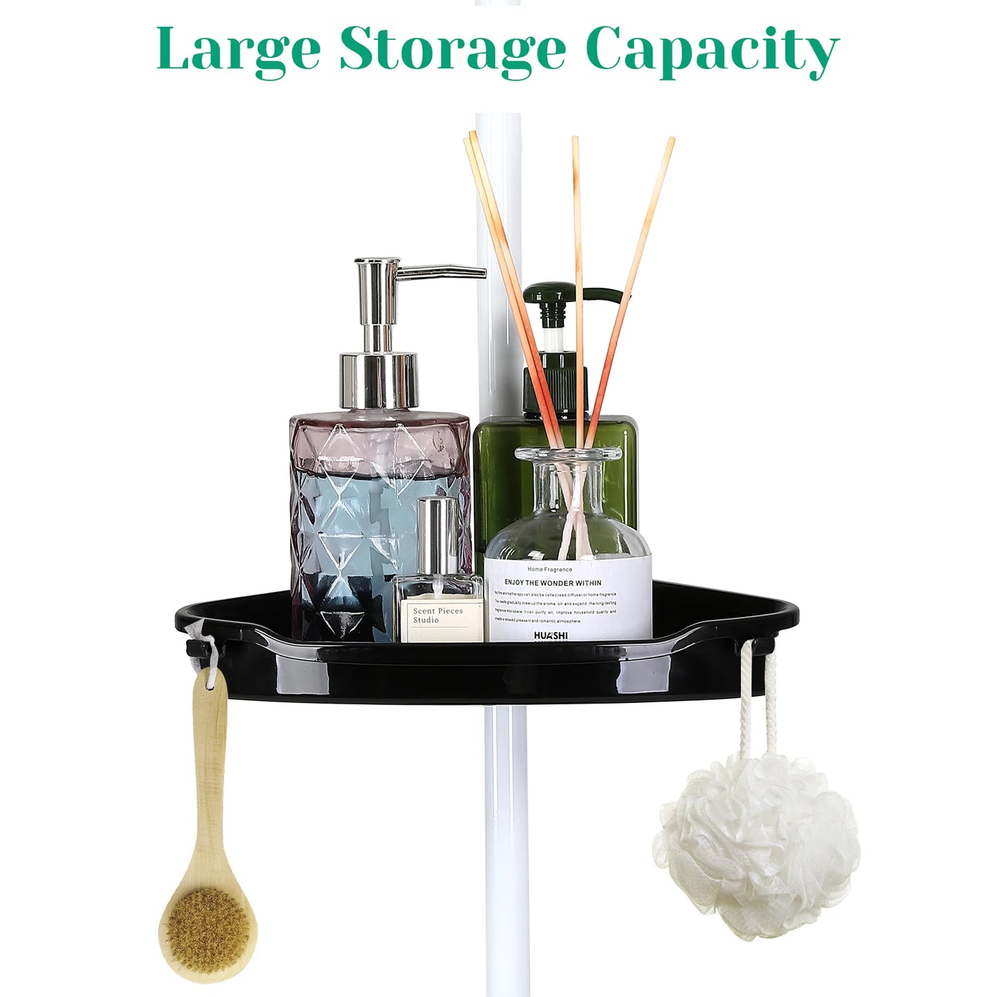 HiMISS Corner Shower Caddy With Tension Pole 4 Tier Organizer
