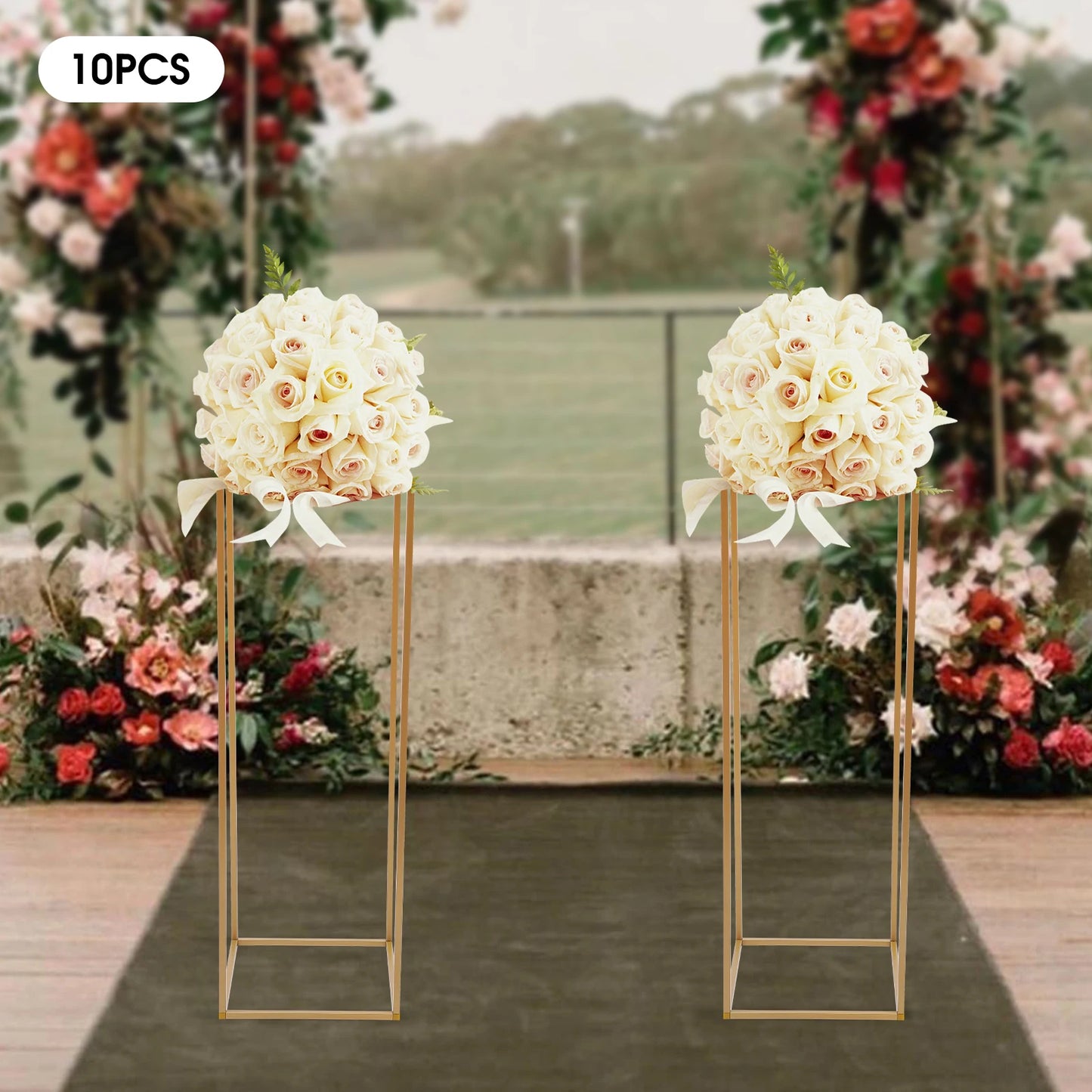 NONECN Geometric Metal Flower Vase Stands Centerpieces For Weddings