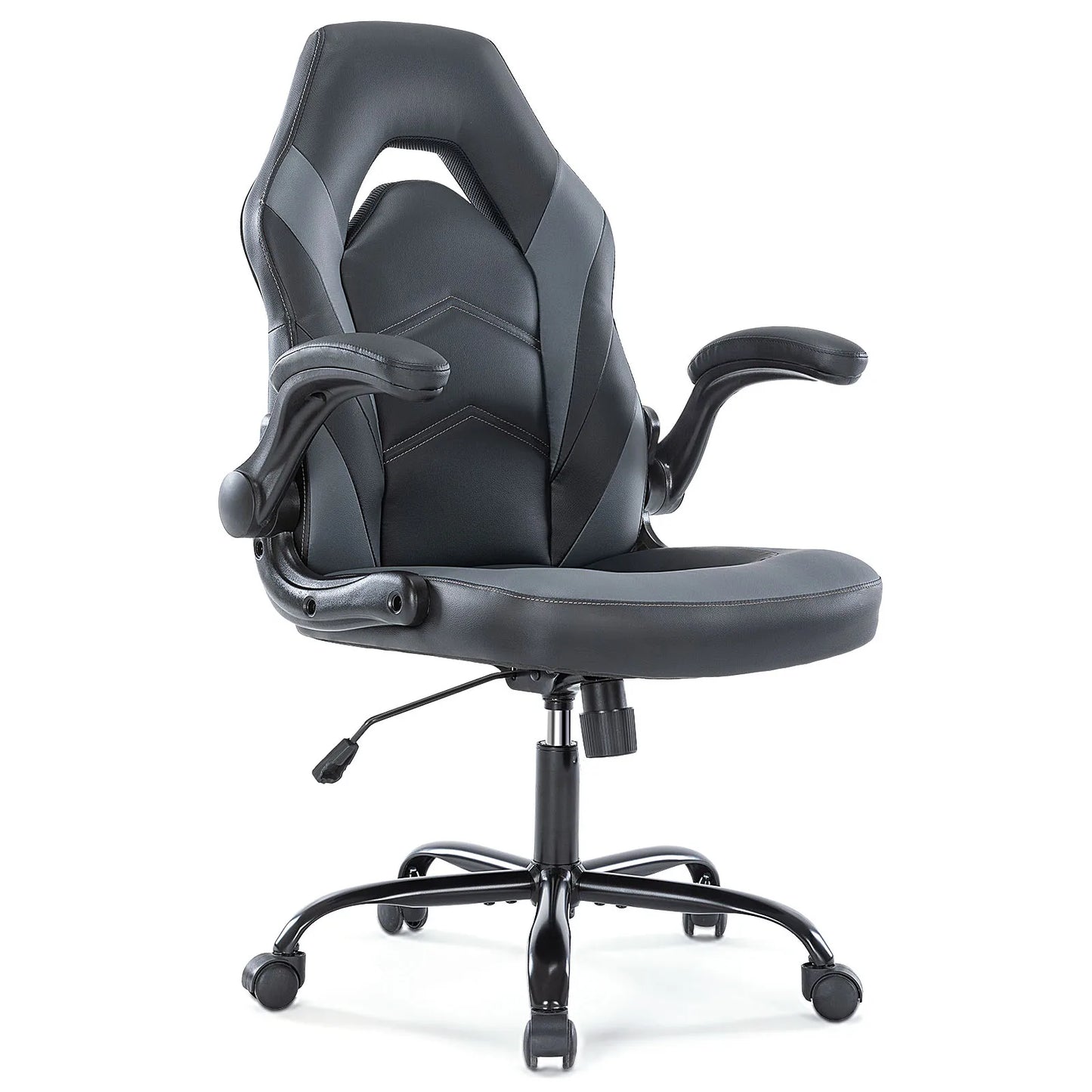 JHK Ergonomic Office Chair With PU Leather Flip Up Armrests