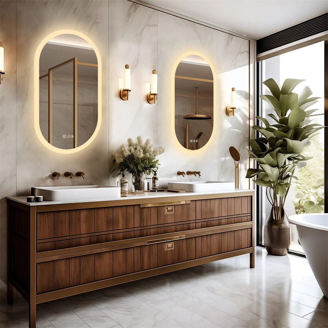LUVODI LED Backlit Bathroom Mirror With Touch Dimming Defog IP44