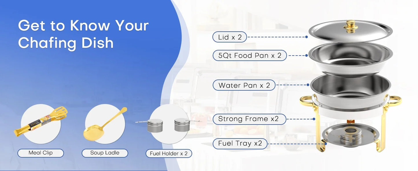 ROOMARK Chafing Dish Buffet Set Stainless Steel Catering Warmer