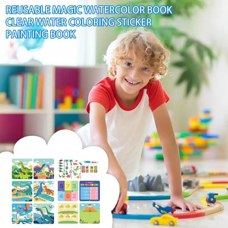 Watercolor Painting Book For Kids Reusable Coloring Montessori Toys