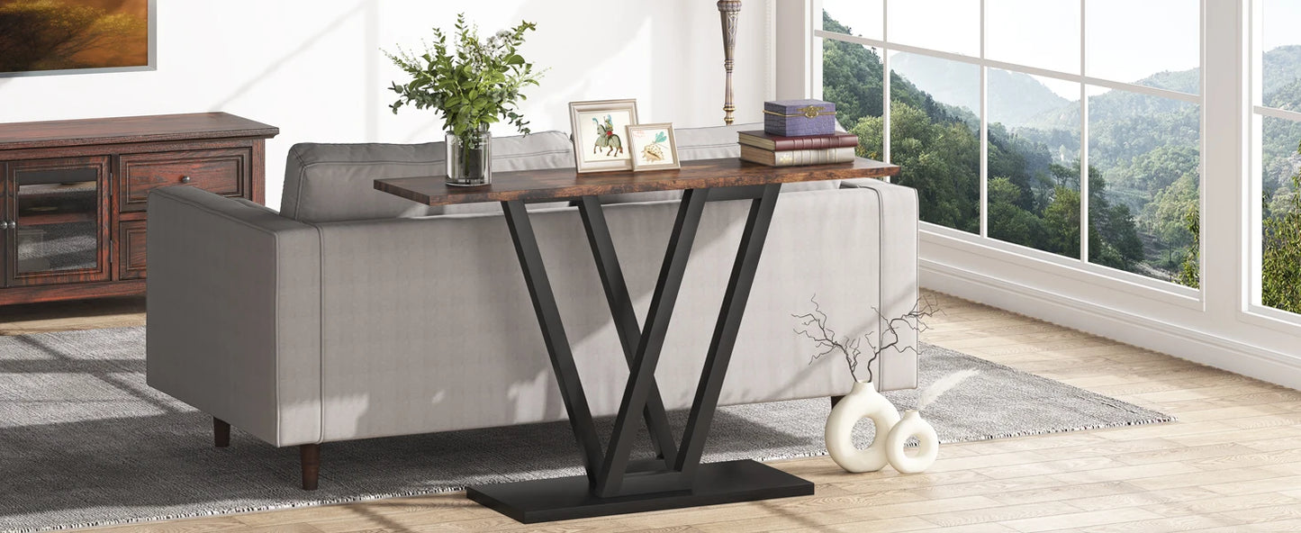 LITTLE TREE Industrial Console Table for Entryway and Living Room