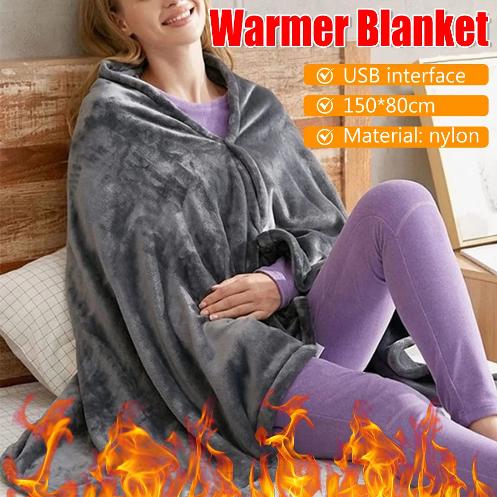 Alloet USB Electric Heated Blanket Shawl With 3 Heating Levels