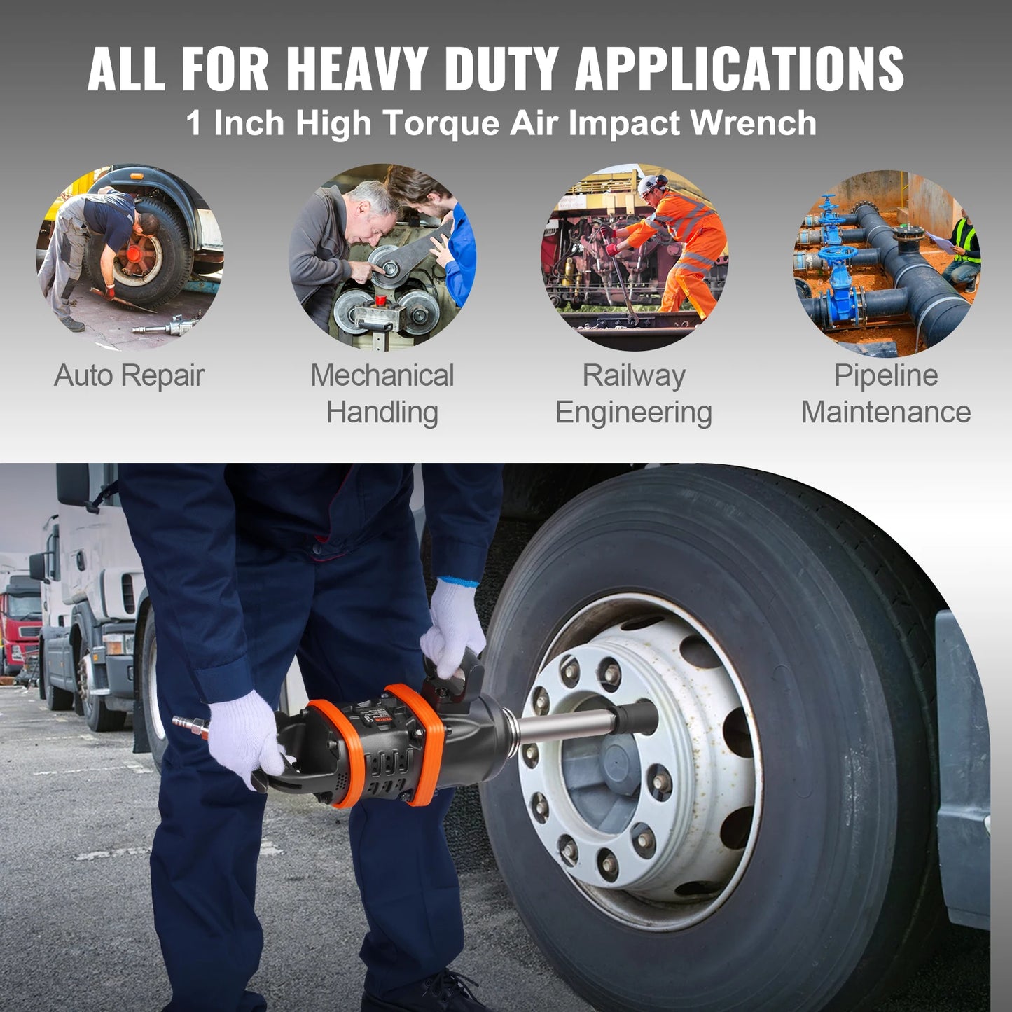 SucceBuy 5175 Ft-Lbs Air Impact Wrench Pneumatic Tool