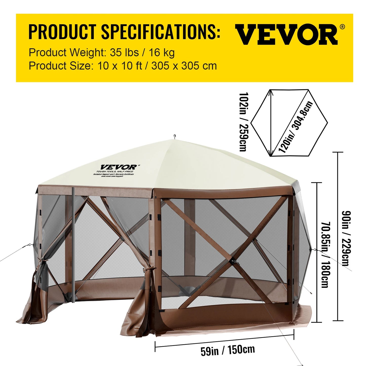 SucceBuy Pop Up Camping Gazebo Shelter for Outdoor Parties