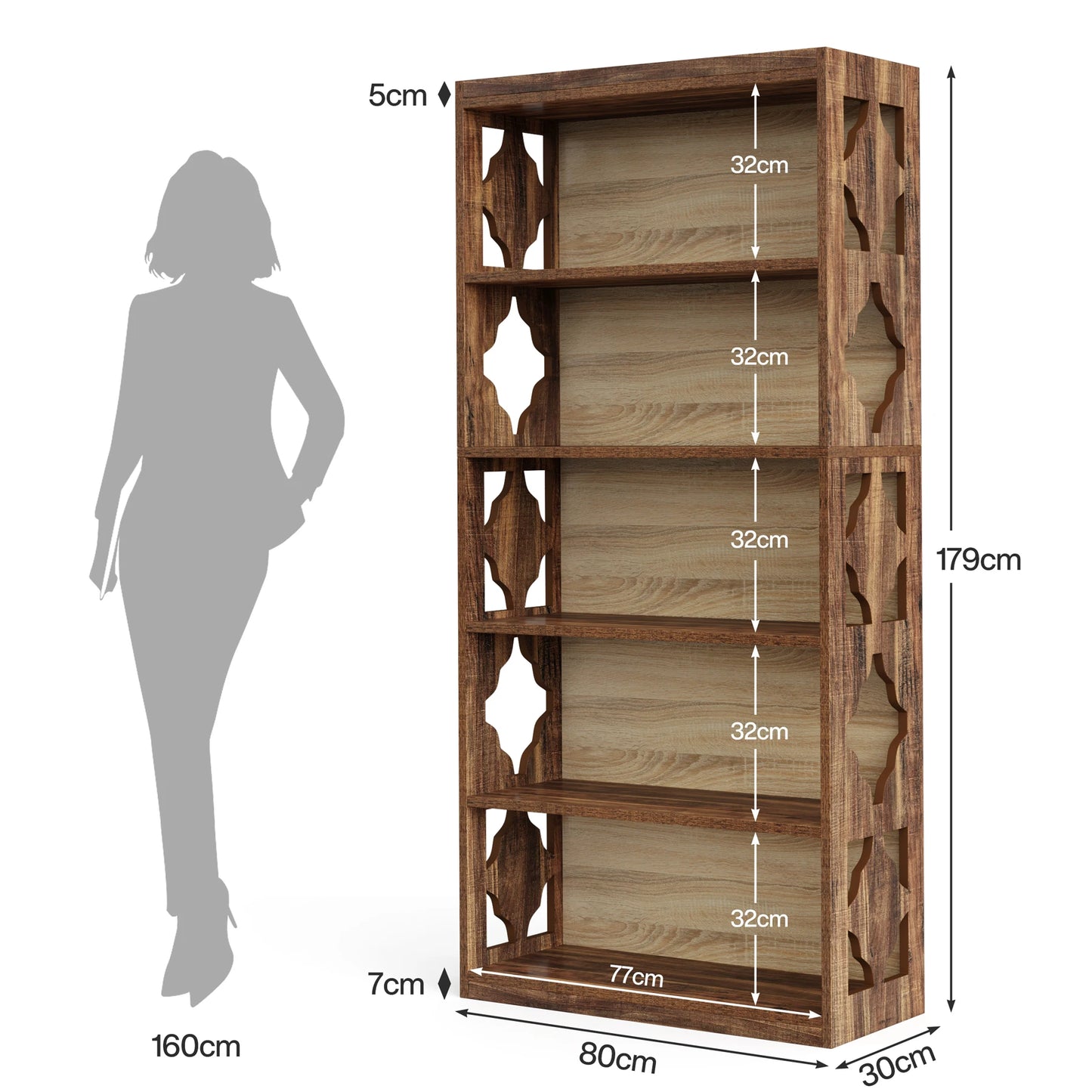 Tribesigns 6-Tier Bookcase, 71 Inches Industrial Bookshelves and Bookcases, Floor Standing 5 Shelf Display Storage Shelves