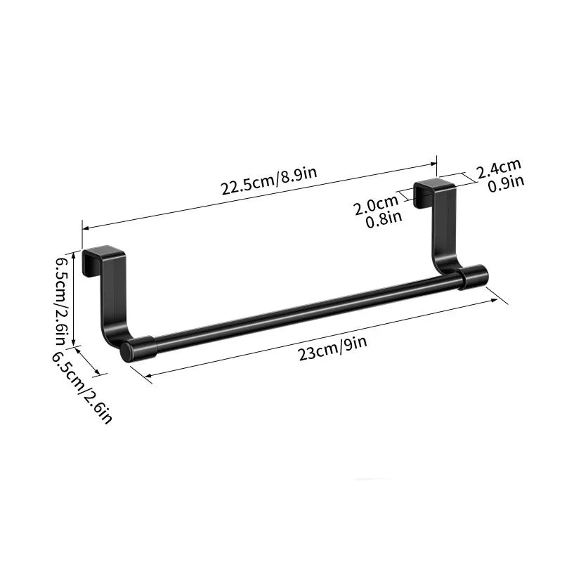 No Drill Hanging Towel Rack For Kitchen Cabinet Door Organizer