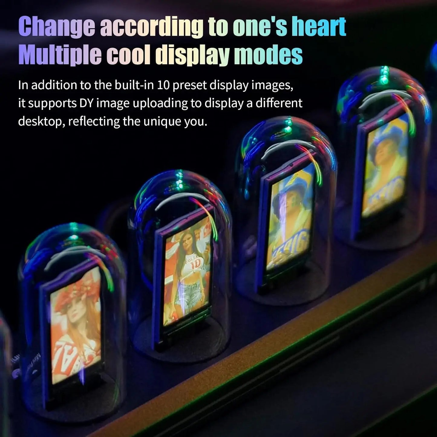 Aiopp Night Light Nixie Tube Clock Kit With 3 Light Modes