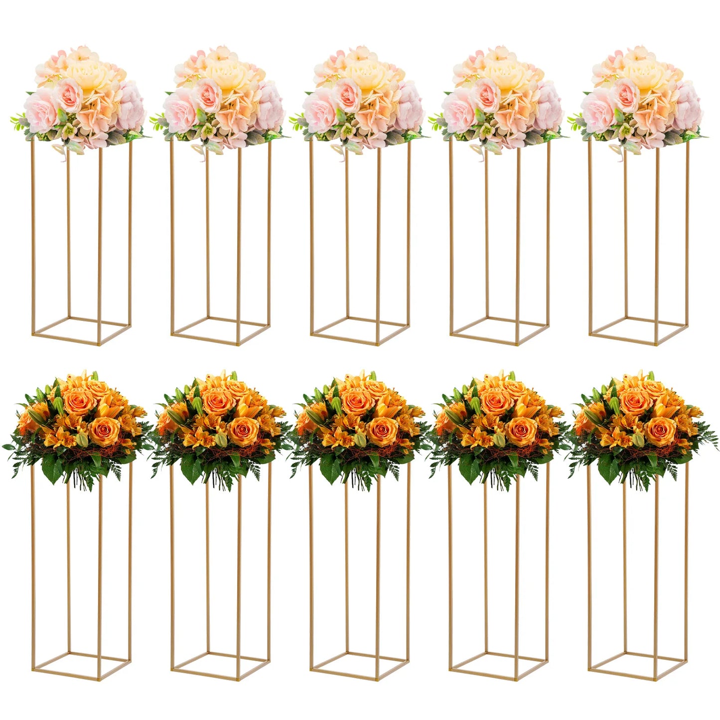 NONECN Geometric Metal Flower Vase Stands Centerpieces For Weddings