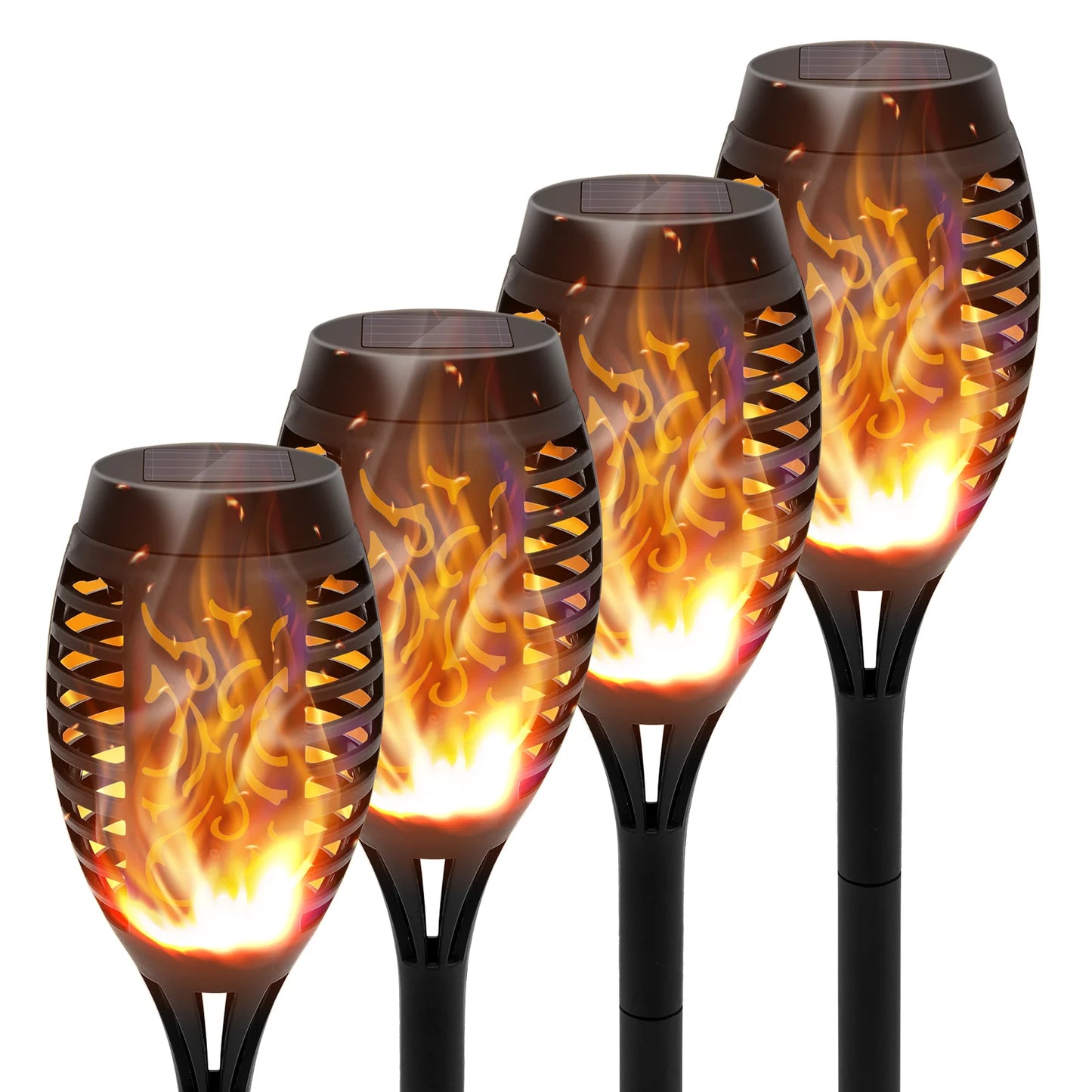 Solar Outdoor LED Torch Lights With Flickering Flame Waterproof Garden