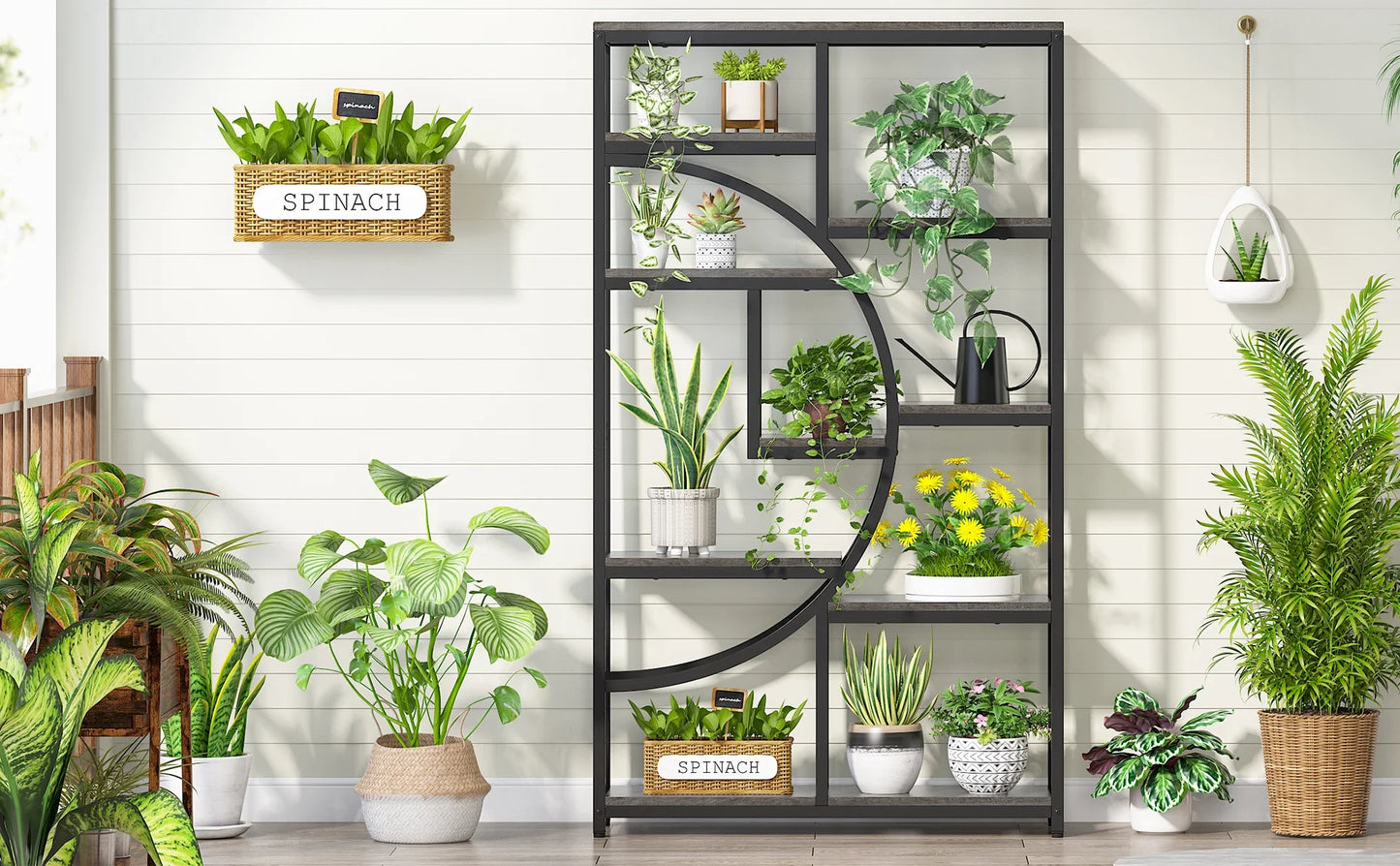 Tribesigns 5 Tier Industrial Bookshelf Etagere Freestanding Bookcase