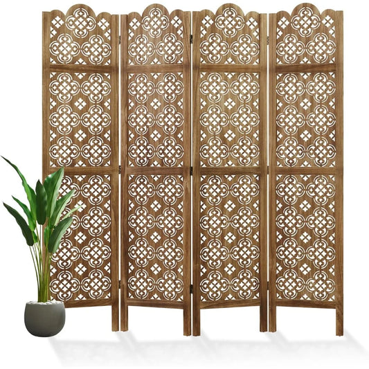 Folding Wood Room Divider Privacy Screen For Home And Office
