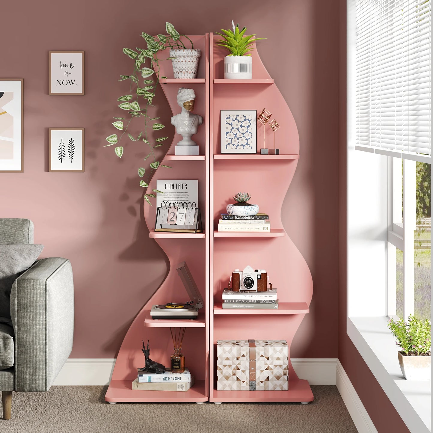 Tribesigns 5 Tier Corner Shelf Wall Bookshelf Plant Stand