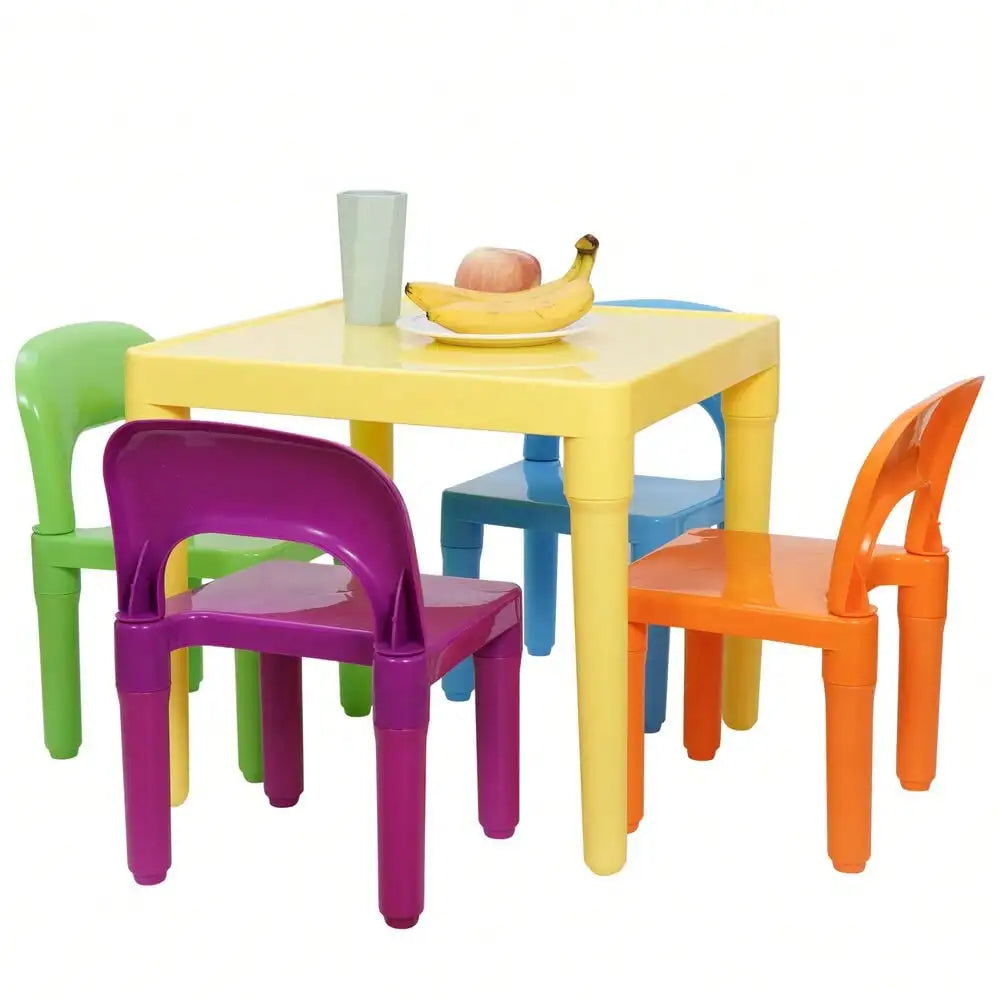 Kids Table And Four Chair Set For Toddlers Playroom Activities