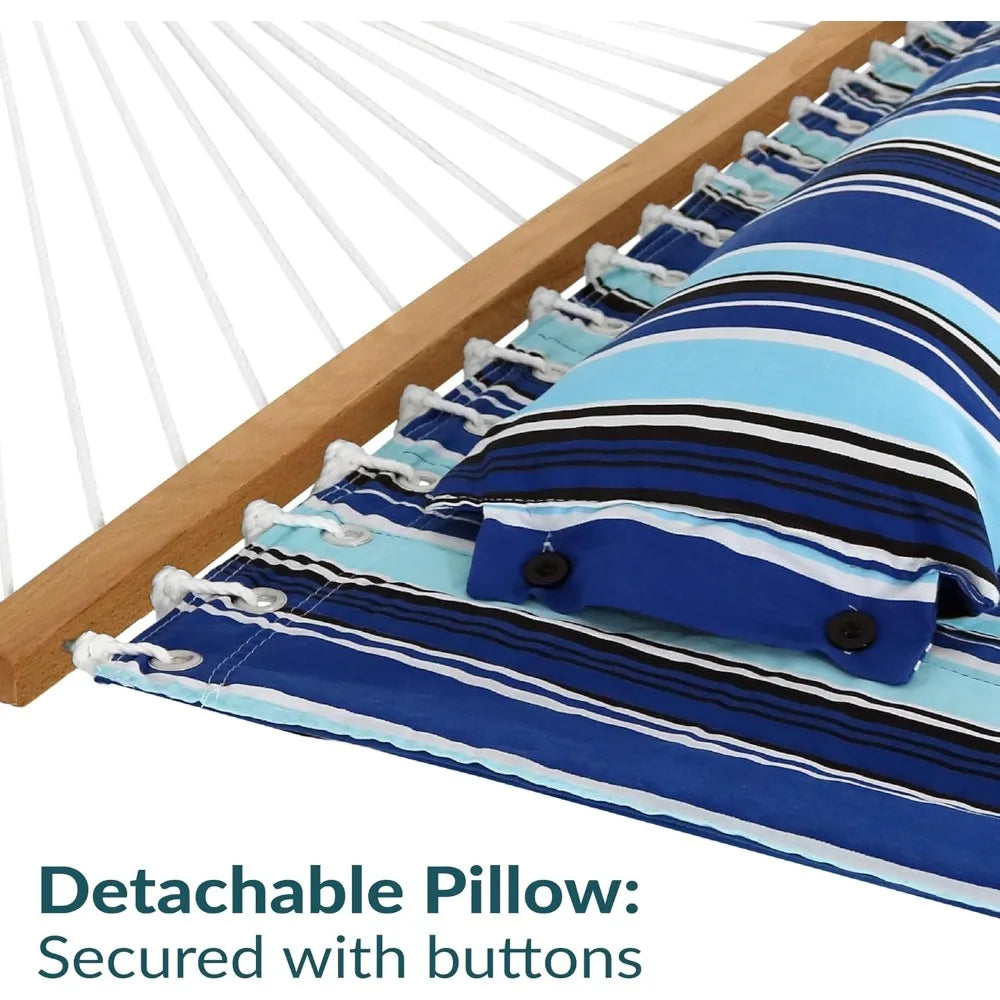 Sunnydaze Quilted Outdoor Hammock With Spreader Bars 450 Pound