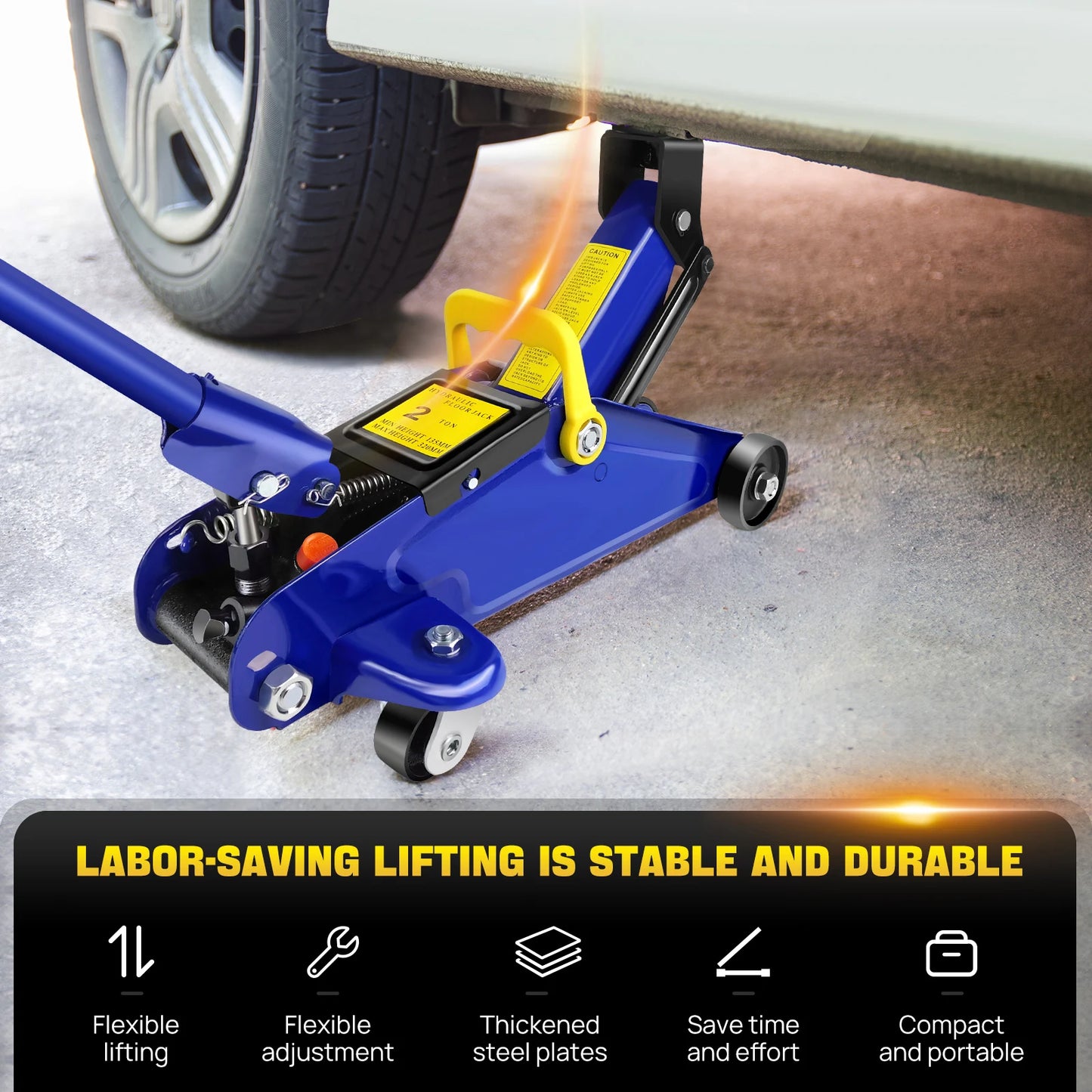 DayPlus Hydraulic Floor Jack And 3 Ton Axle Stands
