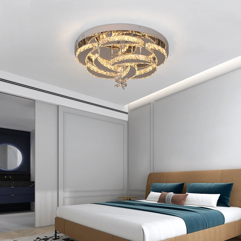 VETRULUS Luxury K9 Crystal Chandelier Modern Ceiling Pendant Light Dimmable