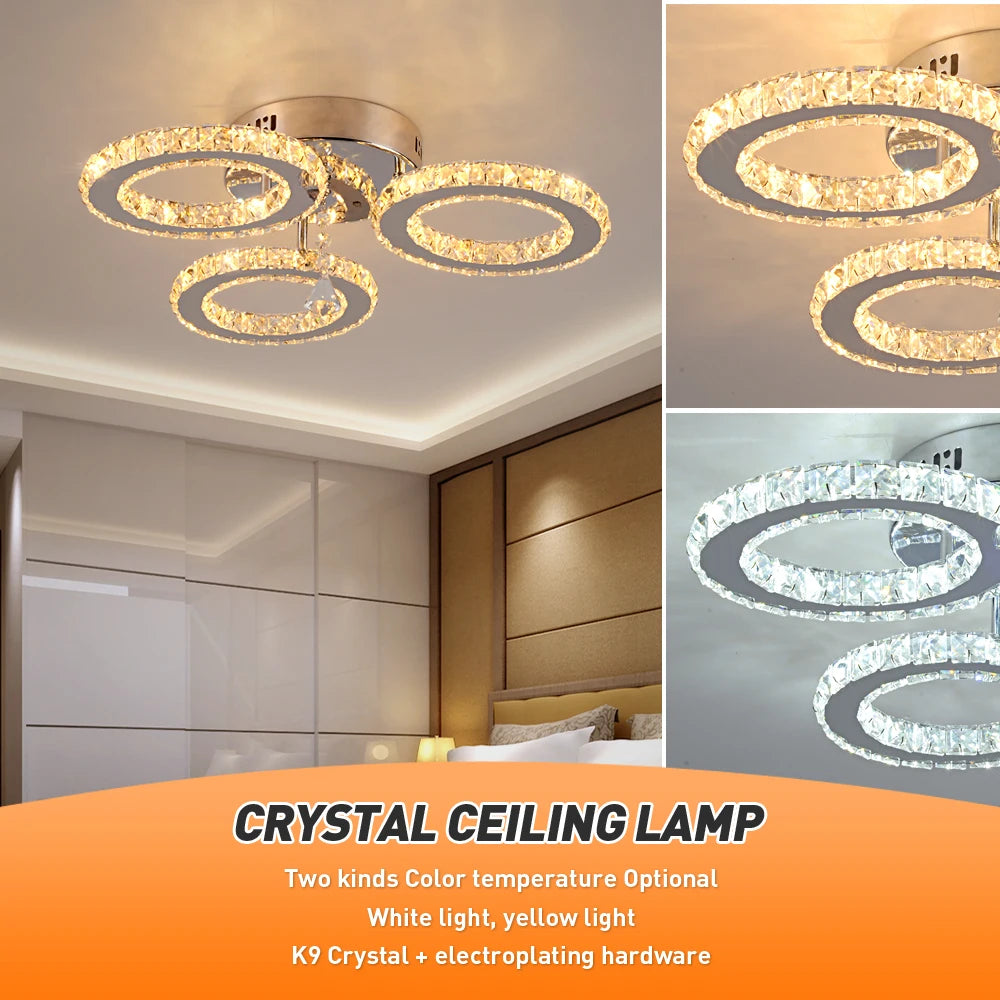 Modern Luxury Ceiling Crystal Chandelier Decoration Home Furniture Living Room Hanging Ceiling Lamp Kitchen Light Led Lighting