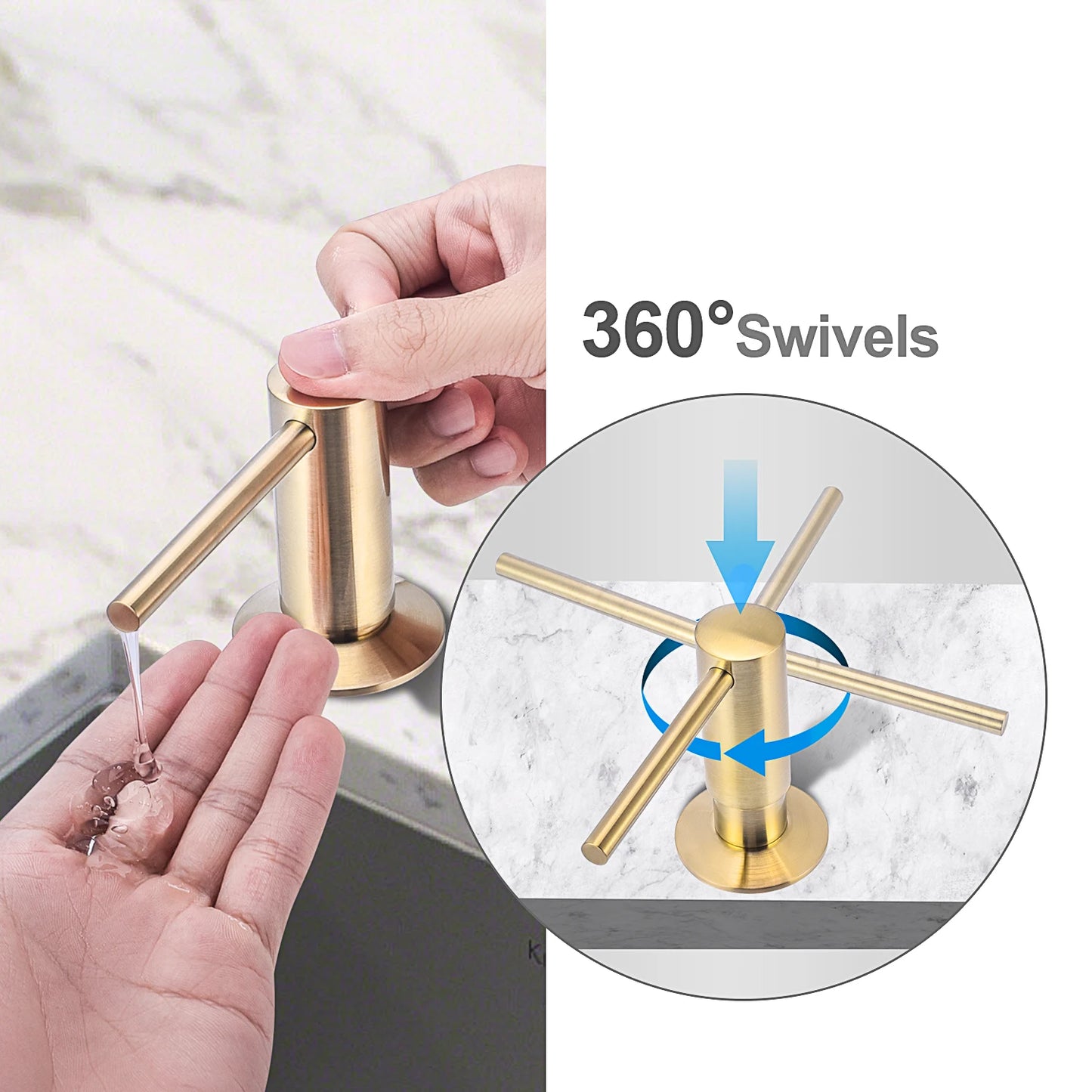 Liquid Soap Dispenser With Brass Pump Head And PE Bottle