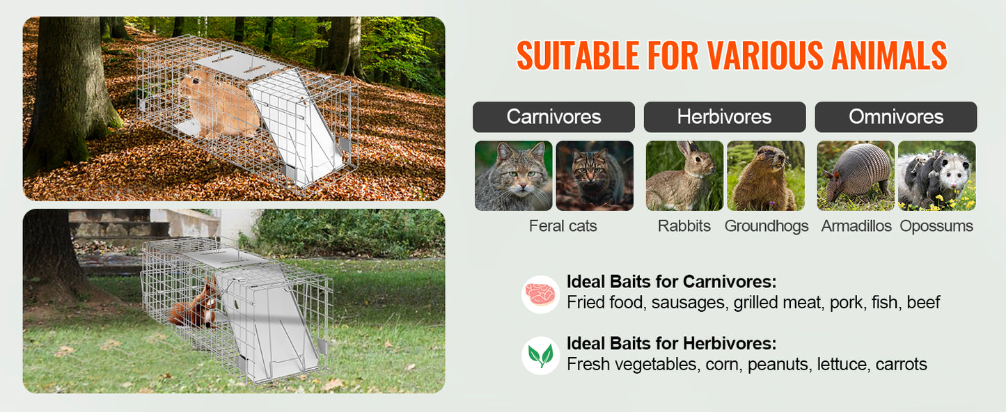 SucceBuy Live Animal Cage Trap Humane Rodent Control For Cats
