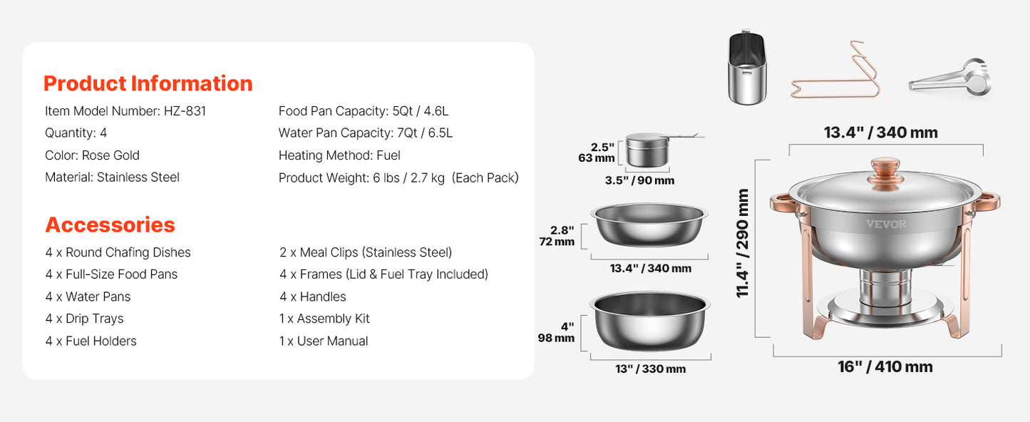 SucceBuy Chafing Dish Buffet Set Stainless Steel Chafer With Pans