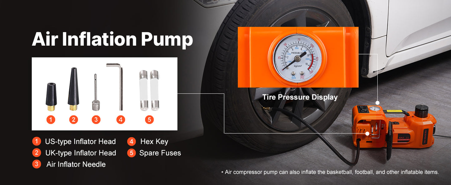 SucceBuy Electric Hydraulic Car Jack Built In Pump And LED