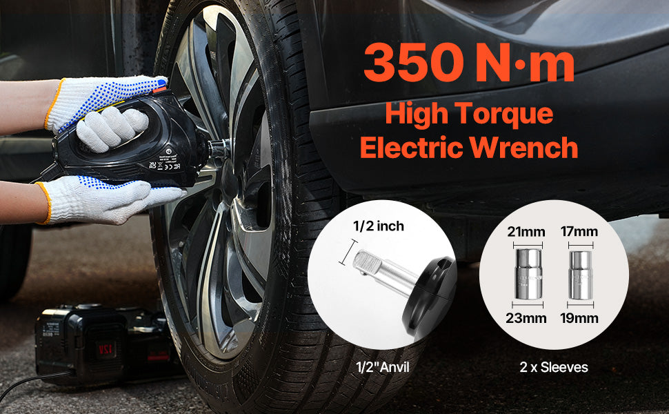 VEVOR 5T Electric Car Jack 12V Tire Changer LED Light