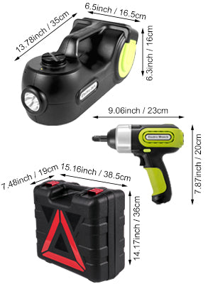 VEVOR Electric Hydraulic Car Jack Kit Impact Wrench LED Light
