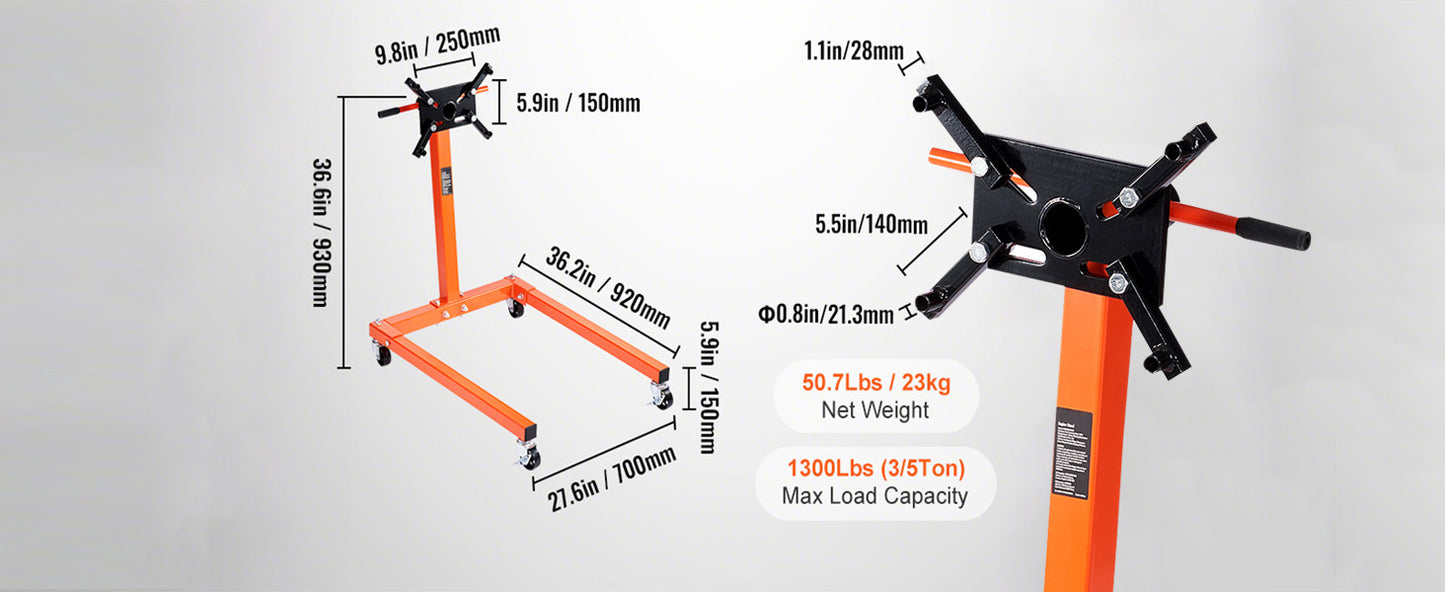 Engine Stand 750/1300/1500 Lbs Rotating Head 360 Degree Adjustable