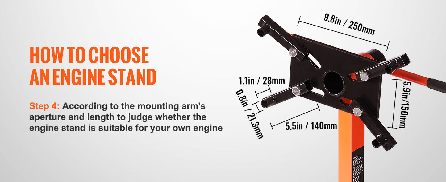 Engine Stand 750/1300/1500 Lbs Rotating Head 360 Degree Adjustable