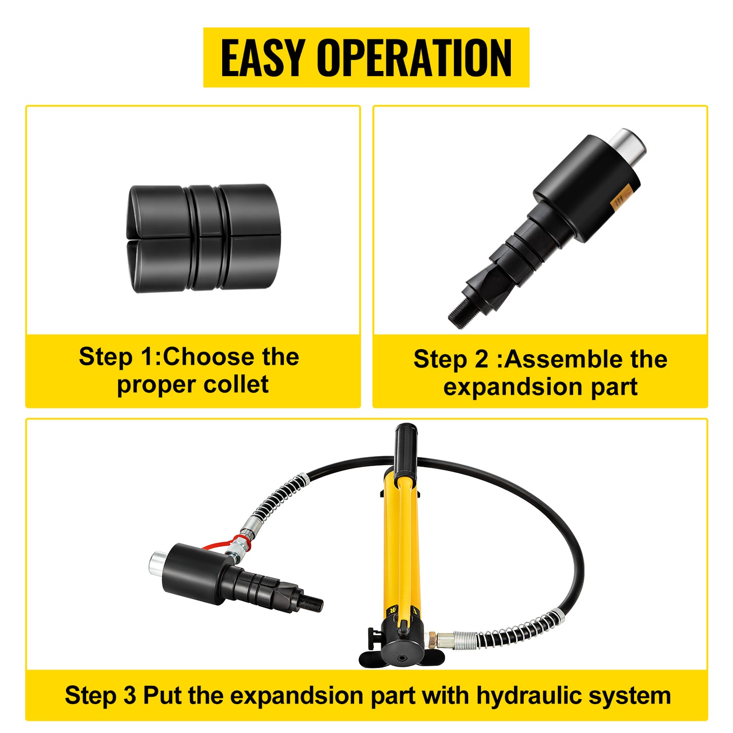 SucceBuy 10 Ton Hydraulic Exhaust Pipe Expander Kit