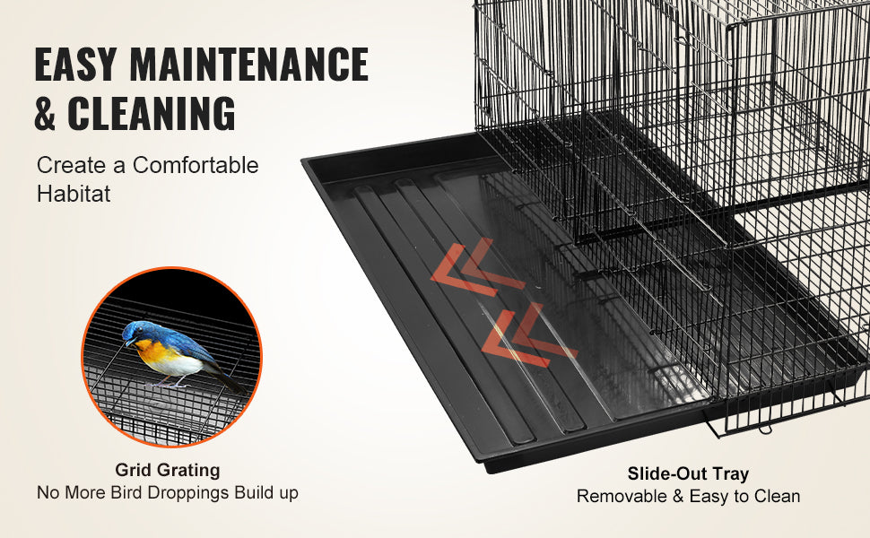 SucceBuy Stackable Flight Bird Cage With Divider For Travel Perch