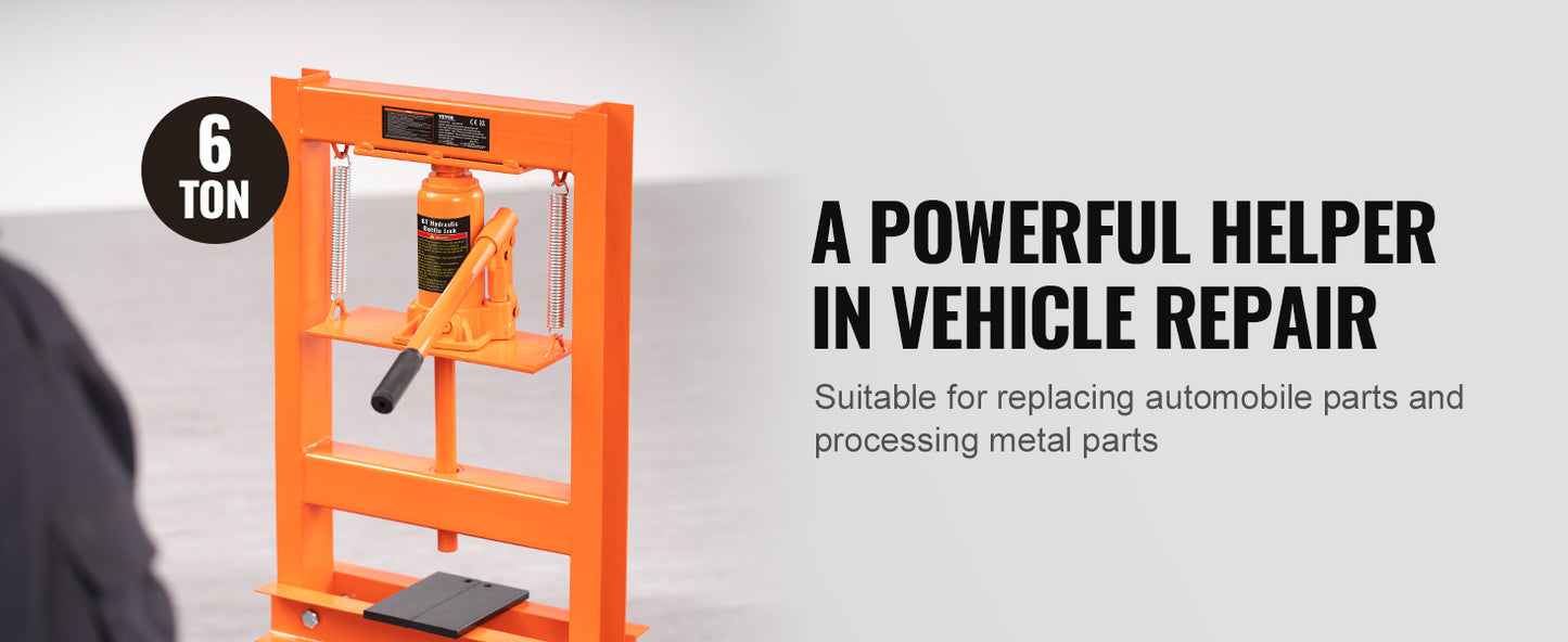 SucceBuy H Frame Hydraulic Shop Press 6T For Garage Workshop