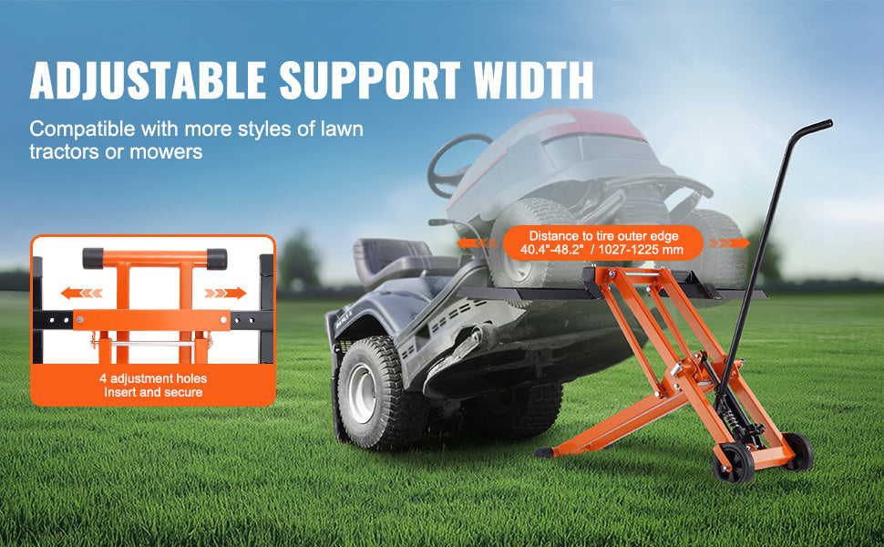 SucceBuy Hydraulic Lawn Mower Lift With Threaded Jack 500 Lbs