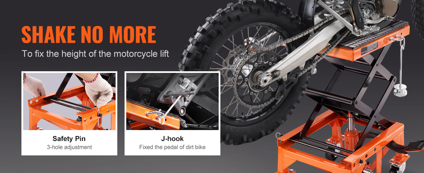 SucceBuy Hydraulic Motorcycle Lift Table For Dirt Bikes