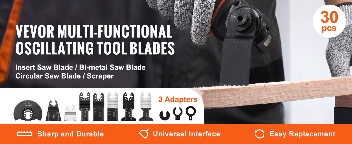 SucceBuy 30Pcs Oscillating Multi Tool Blades Kit For Craftsman