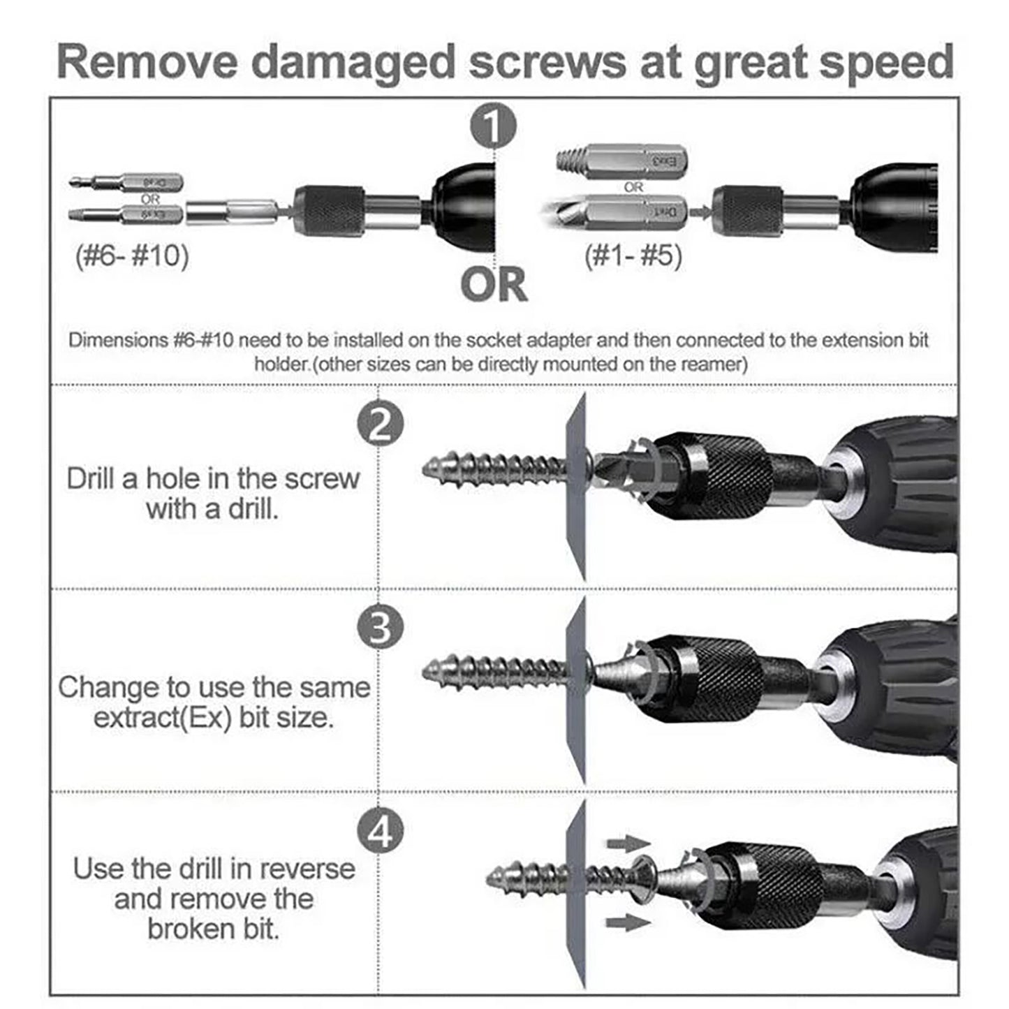 NONEDIY 22Pcs Damaged Screw Extractor Drill Bit Set Allen Bolts