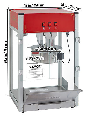 SucceBuy Electric Popcorn Maker Commercial Popper Machine With Scoop