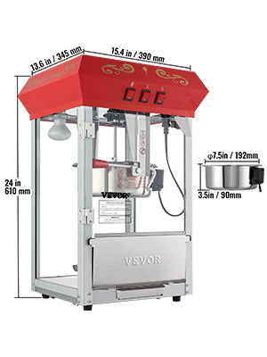 SucceBuy Electric Popcorn Maker Commercial Popper Machine With Scoop