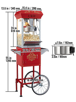 SucceBuy Electric Popcorn Maker Commercial Popper Machine With Scoop