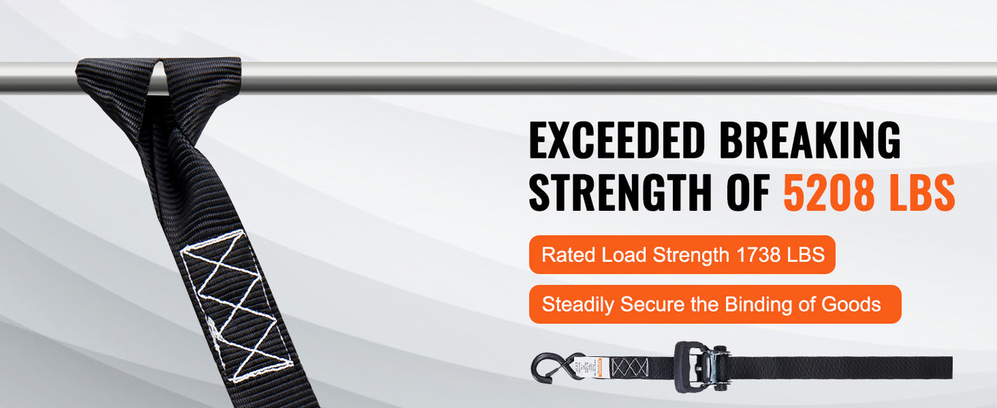 SucceBuy Trailer Ratchet Tie Down Straps With Padded Handles