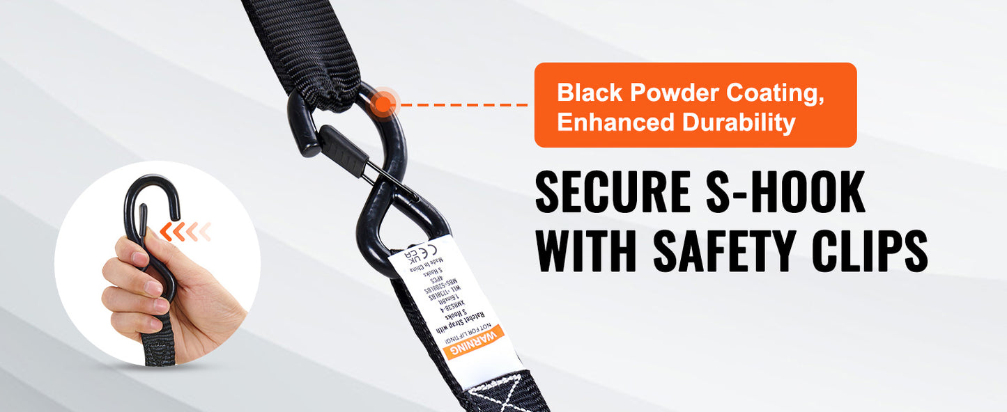 SucceBuy Trailer Ratchet Tie Down Straps With Padded Handles
